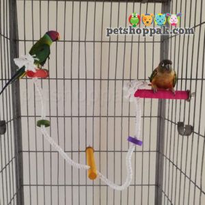 parrot cage 3 perch rope hanging - Pet Shop Pak