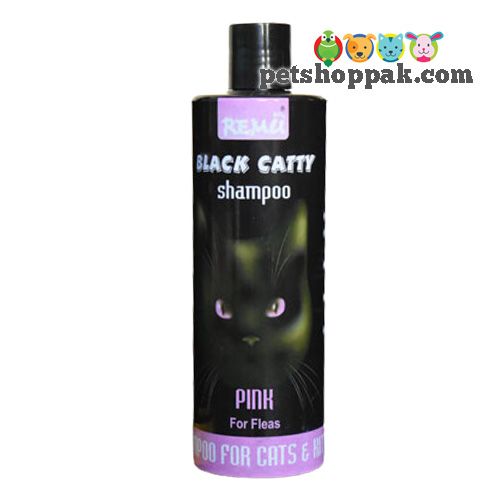 remu black catty shampoo pink for fleas - Pet Shop Pak