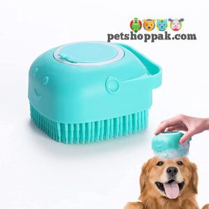 Pet Bath Brush Soft Silicone Dog Shampoo Brush Pet Grooming Bath Massage Brush Shampoo Dispenser - Pet Shop Pak