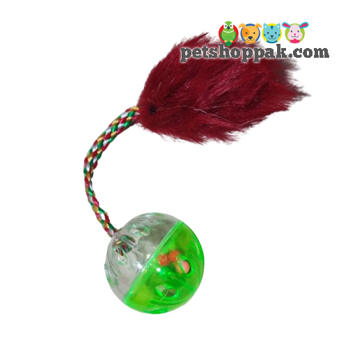 Ball with furry tail cat toy