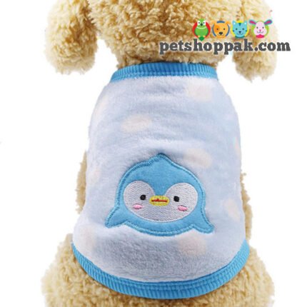 Blue birdy warm winter pet vest