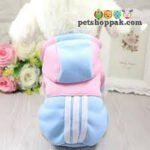 Blue pink stripes warm winter pet hoodie