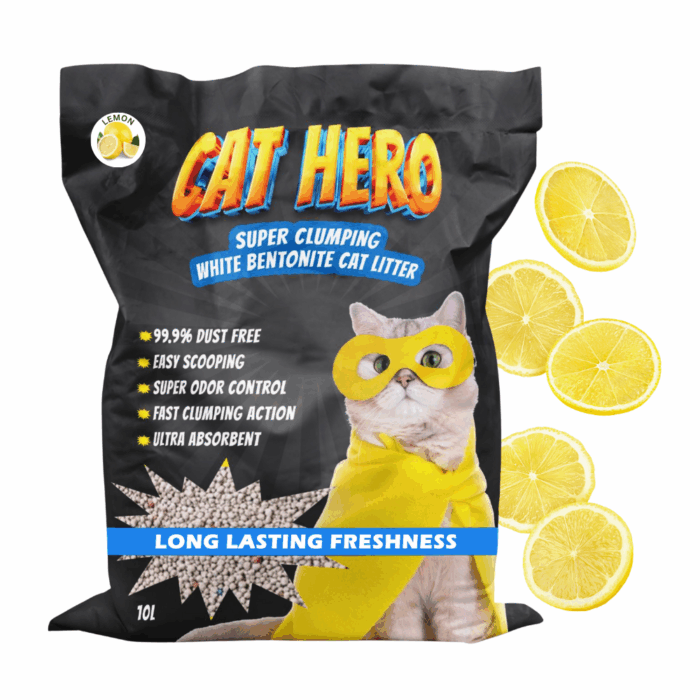 cat hero bentonite cat litter lemon