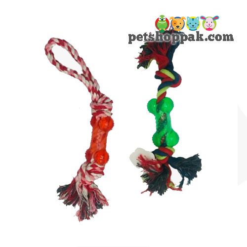 dog toy rubber bone rope