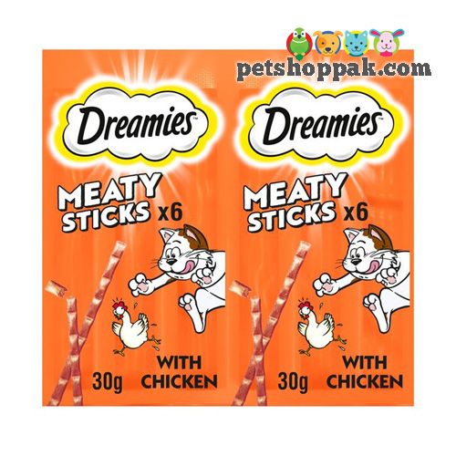 dreamies meaty sticks with chicken cat treat
