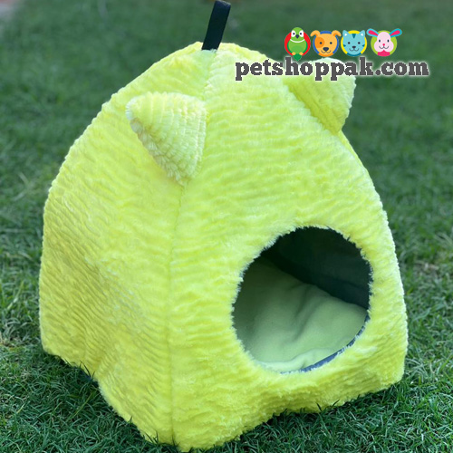 cat furry tent house green