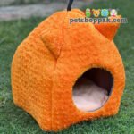 cat furry tent house orange