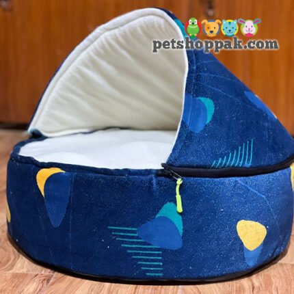 cat half covered pet bed