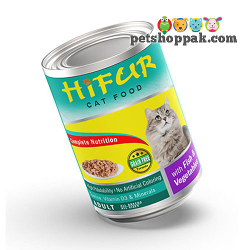 hi fur cat food with fish and vegetables