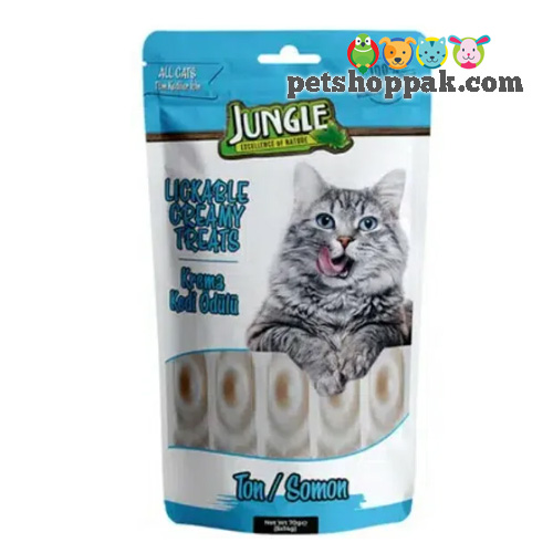 jungle lickable creamy treats tuna salmon for cats