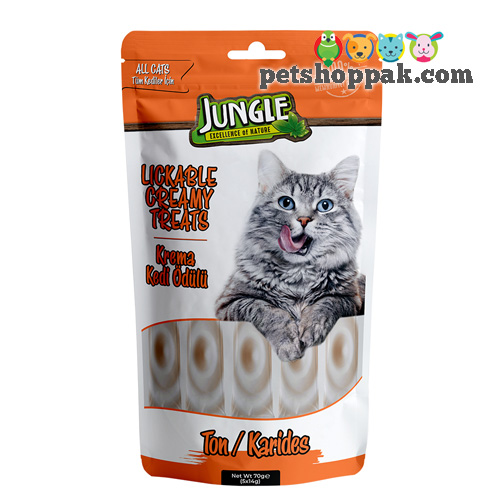 jungle lickable creamy treats tuna shrimp for cats