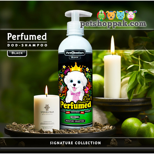 paw comfort black perfumed dog shampoo 500ml