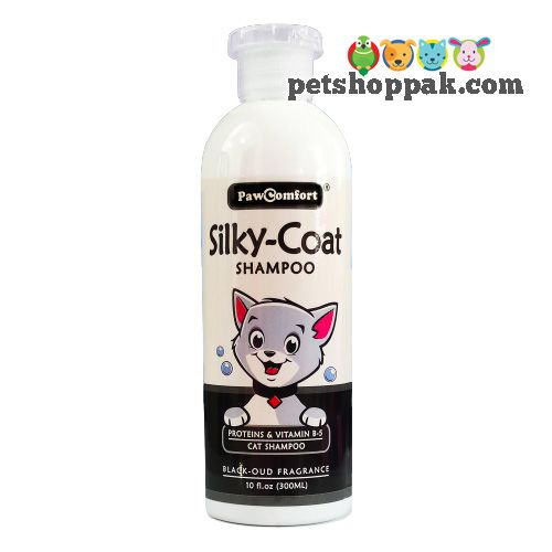 paw comfort sliky coat cat shampoo black oud fragrance