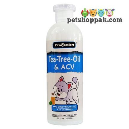 paw comfort tea tree oil and acv cat shampoo