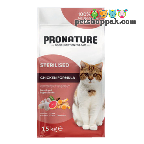 Pronature sterilised chicken formula cat food
