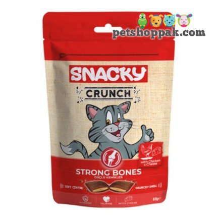 snacky crunch strong bones cat treat 60gm