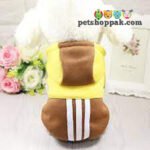 Yellow brown stripes warm winter pet hoodie