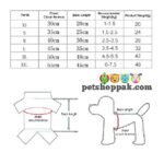 pet shirt size chart