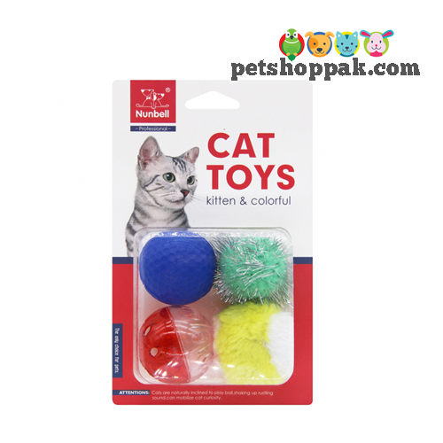 Nunbell Cat Toys Kitten and Colorful Pack of 4 toys