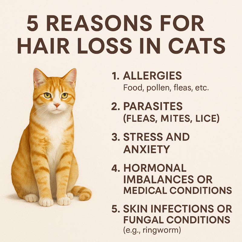 5 reasons for cat hair loss