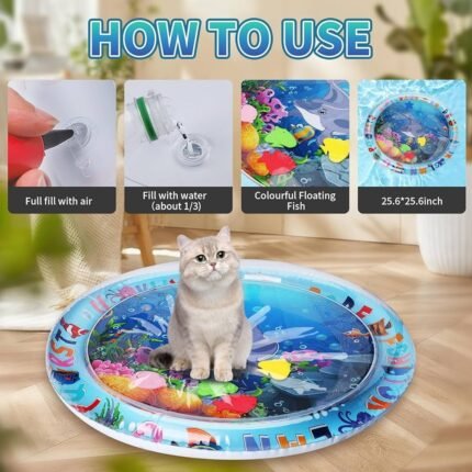 cat water mat toy use