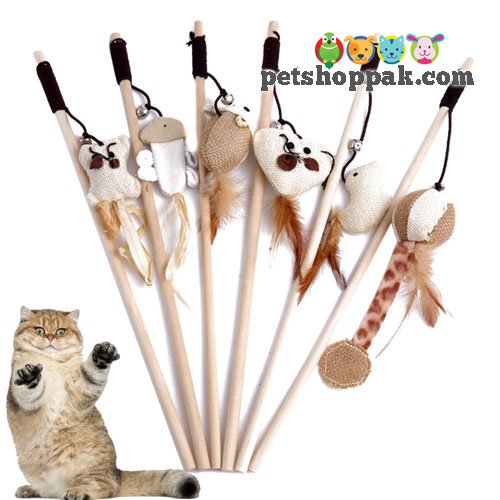 Wooden Cat Teaser Sticks Mix